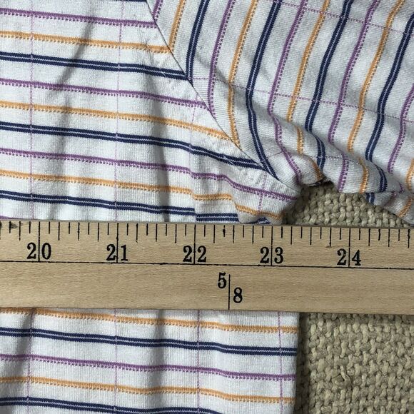 Carnoustie Polo Shirt Men XL Pink Blue Yellow Striped 70s look - Picture 5 of 9